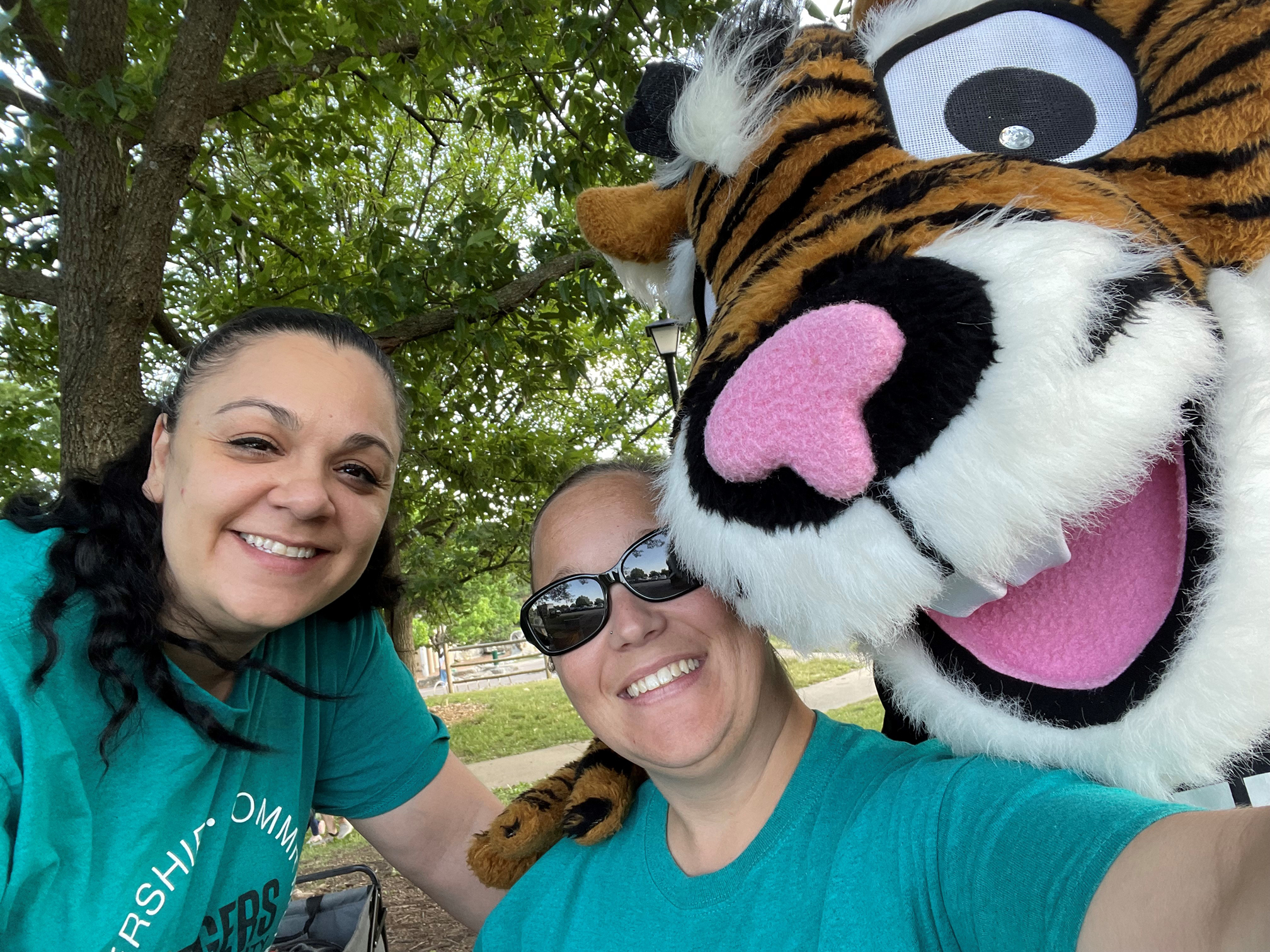 Tigers Community Credit Union staff volunteering at Columbia's Family Fun Fest in Cosmo Park.